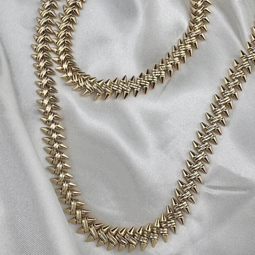XP  Gold Plated  Necklace and Bracelet Set with Lobster Closure Rock style - Picture 6 of 6